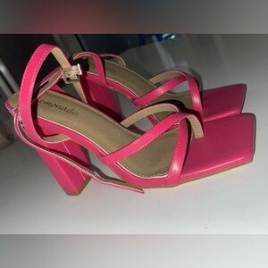 Beautiful Pink Lemonade strap heels
